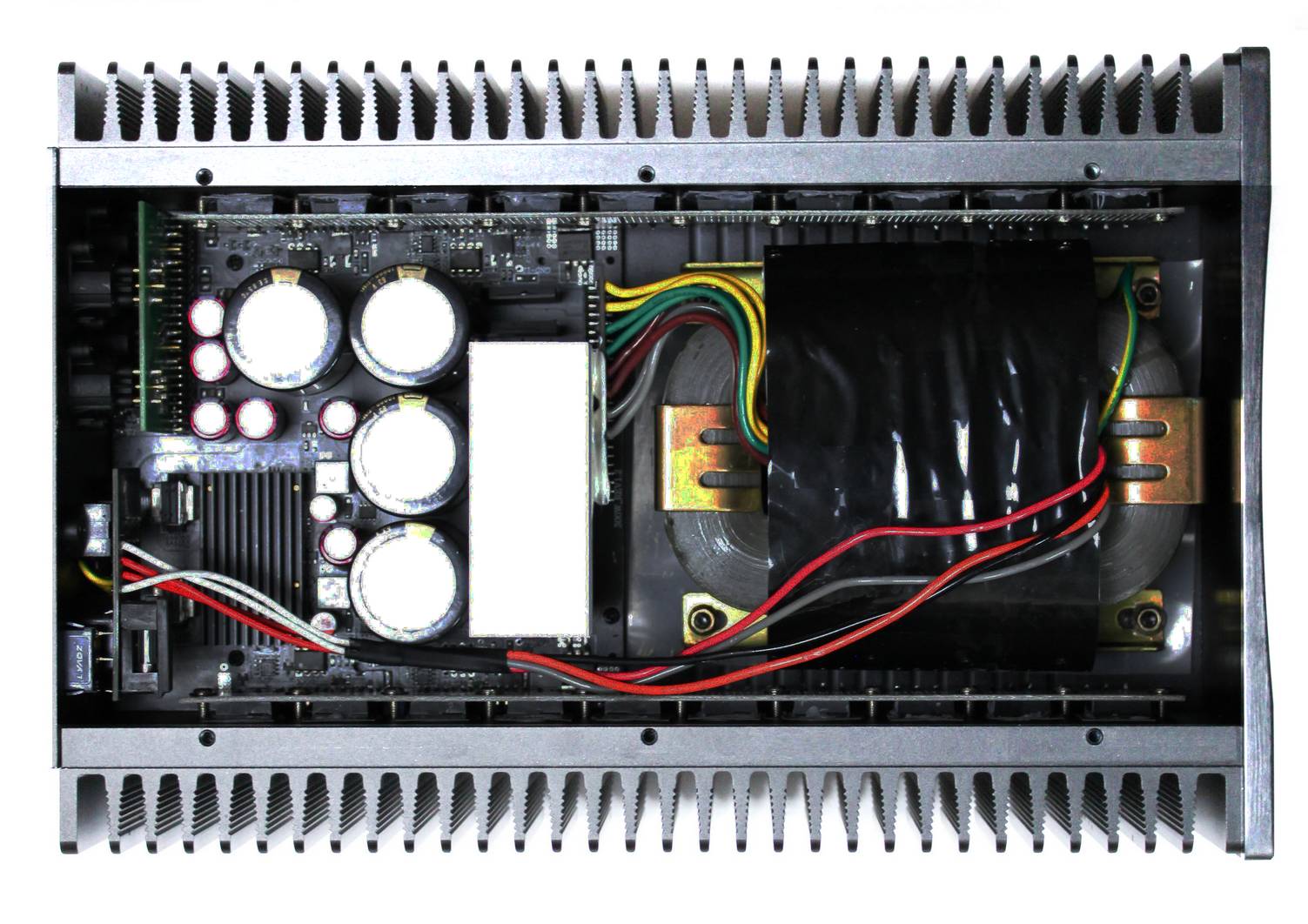 Top view of a 200W Linear Power Supply PSU showing internal components