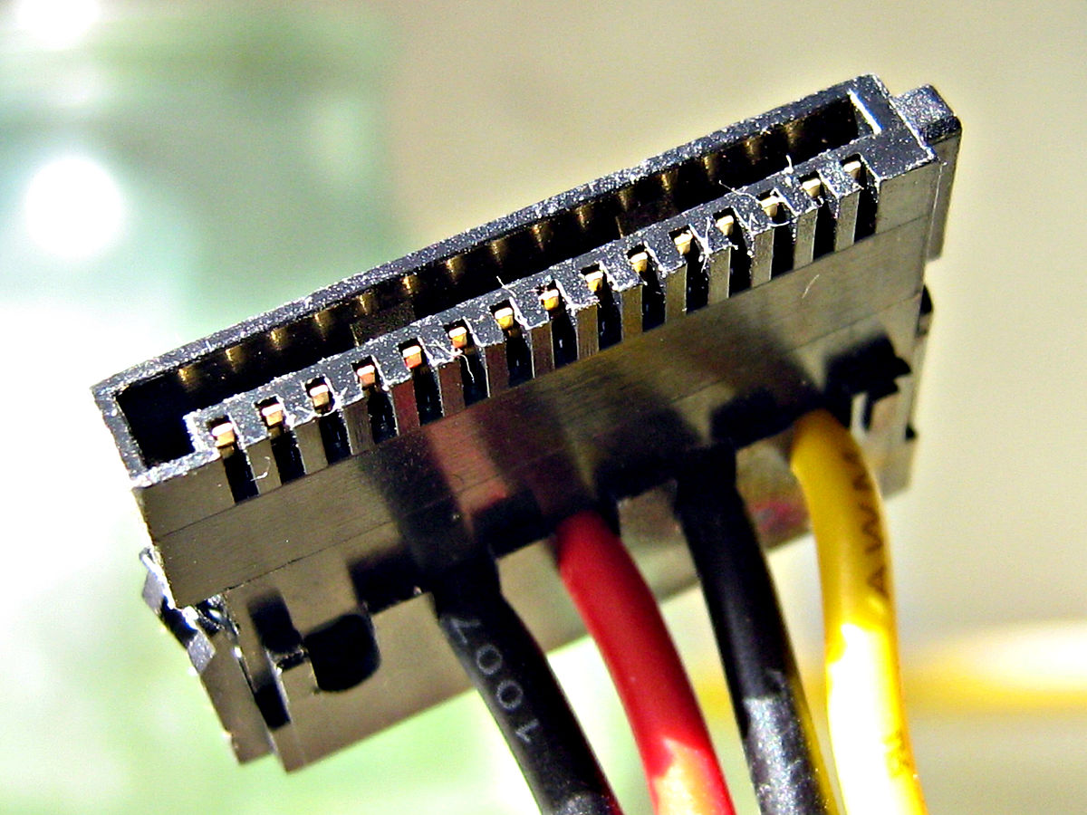 SATA power connector close-up